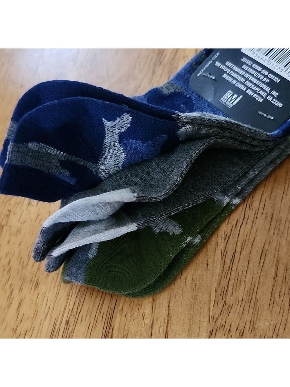 New 3 Pair Beverly Hills Polo Club Low Cut Socks Blue Camo Green Camouflage Kids - Picture 4 of 11